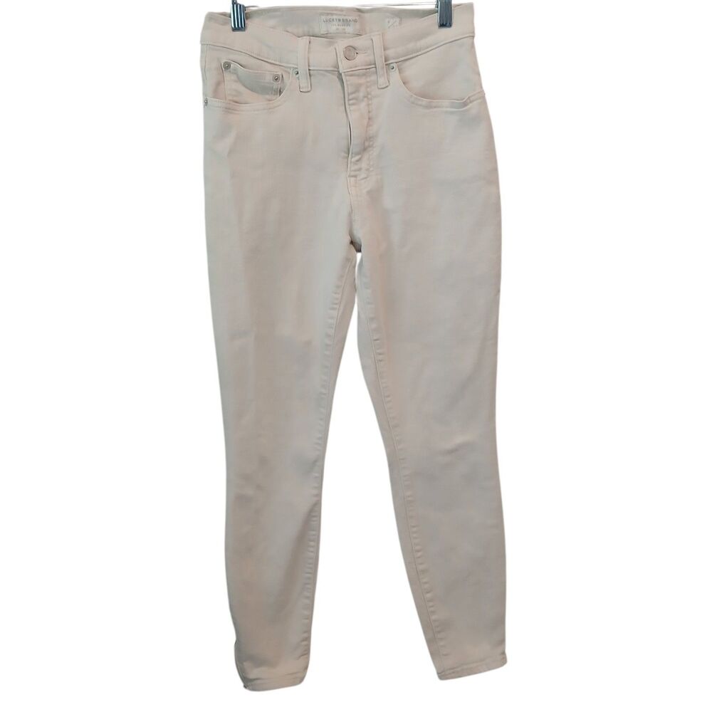 Lucky Brand‎ Off White High Rise Bridgette Skinny Jeans Zip Ankle Size 00/24